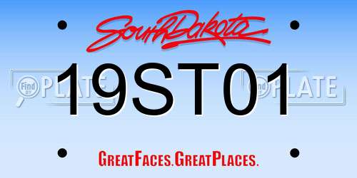 19ST01 South Dakota License Plate