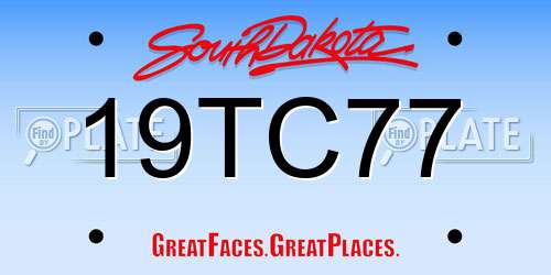 19TC77 South Dakota License Plate