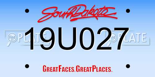 19U027 South Dakota License Plate