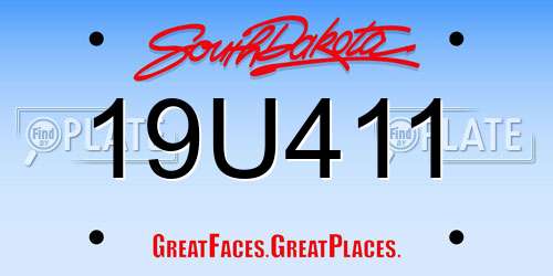 19U411 South Dakota License Plate