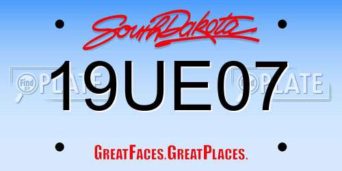 19UE07 South Dakota License Plate