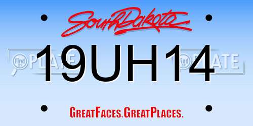 19UH14 South Dakota License Plate