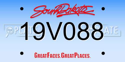 19V088 South Dakota License Plate