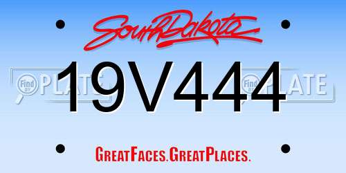 19V444 South Dakota License Plate