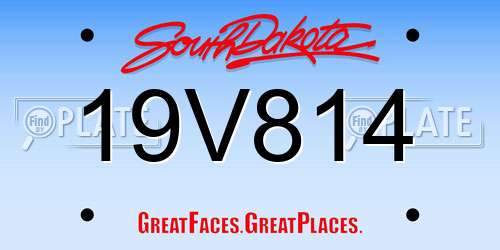 19V814 South Dakota License Plate