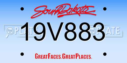 19V883 South Dakota License Plate