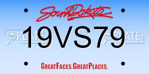 19VS79 South Dakota License Plate