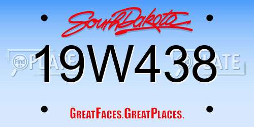 19W438 South Dakota License Plate