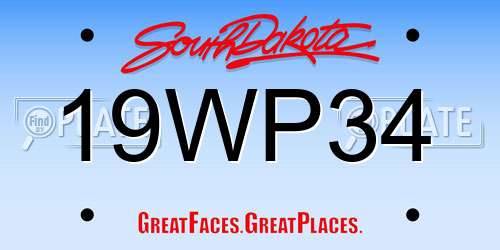 19WP34 South Dakota License Plate