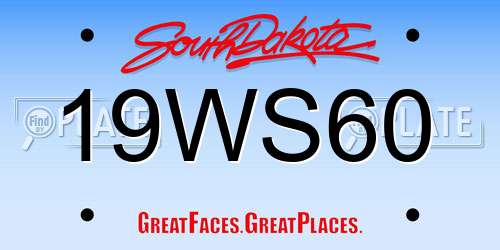 19WS60 South Dakota License Plate