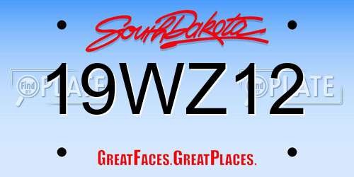 19WZ12 South Dakota License Plate