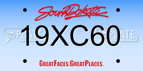 19XC60 South Dakota License Plate