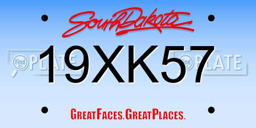 19XK57 South Dakota License Plate