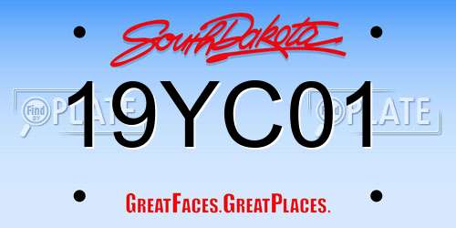 19YC01 South Dakota License Plate