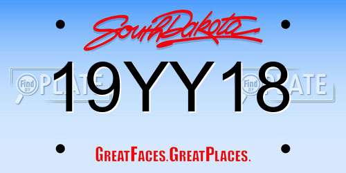 19YY18 South Dakota License Plate