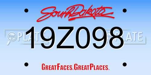 19Z098 South Dakota License Plate
