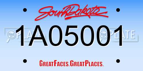 1A05001 South Dakota License Plate