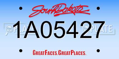 1A05427 South Dakota License Plate