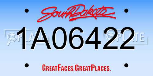 1A06422 South Dakota License Plate