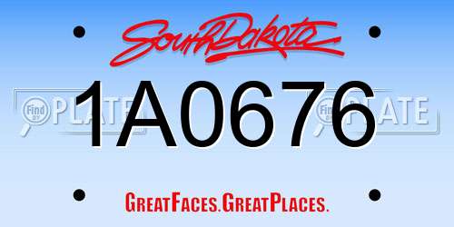 1A0676 South Dakota License Plate