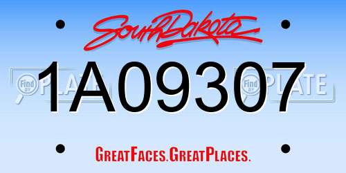 1A09307 South Dakota License Plate