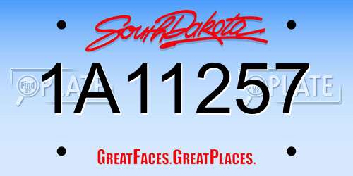 1A11257 South Dakota License Plate