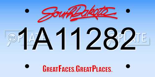 1A11282 South Dakota License Plate
