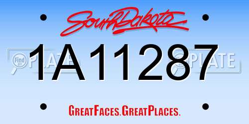 1A11287 South Dakota License Plate