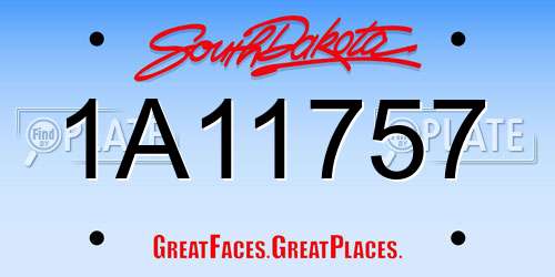 1A11757 South Dakota License Plate
