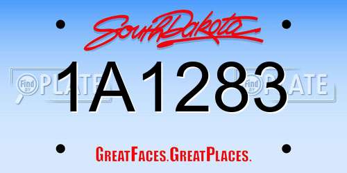 1A1283 South Dakota License Plate