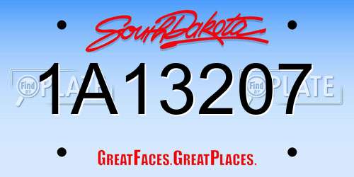 1A13207 South Dakota License Plate