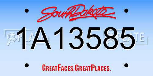 1A13585 South Dakota License Plate