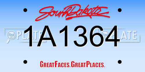 1A1364 South Dakota License Plate