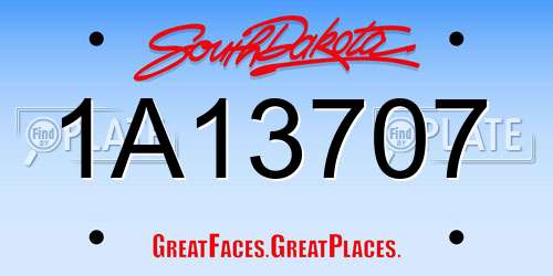 1A13707 South Dakota License Plate