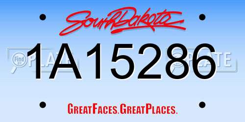 1A15286 South Dakota License Plate