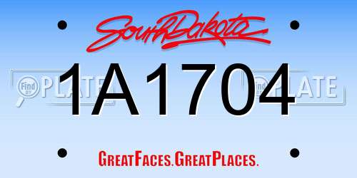 1A1704 South Dakota License Plate