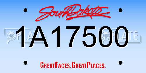 1A17500 South Dakota License Plate