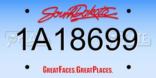 1A18699 South Dakota License Plate