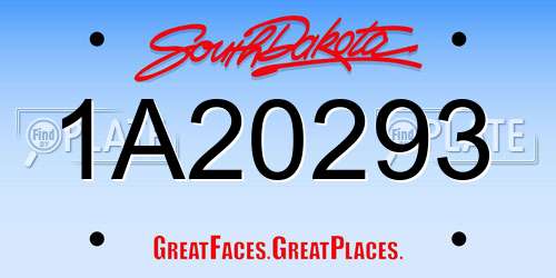 1A20293 South Dakota License Plate