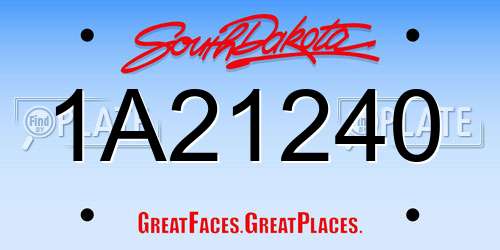 1A21240 South Dakota License Plate