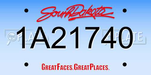 1A21740 South Dakota License Plate