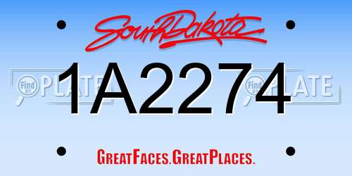 1A2274 South Dakota License Plate