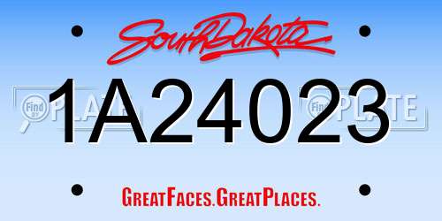 1A24023 South Dakota License Plate