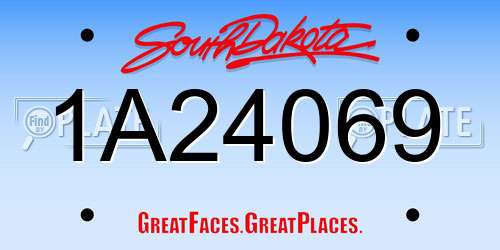 1A24069 South Dakota License Plate