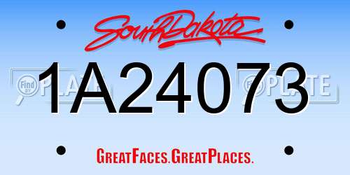 1A24073 South Dakota License Plate
