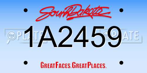 1A2459 South Dakota License Plate