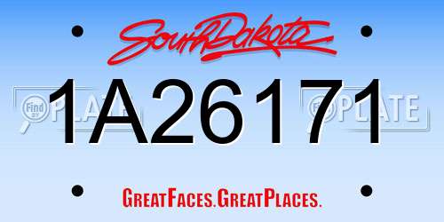 1A26171 South Dakota License Plate
