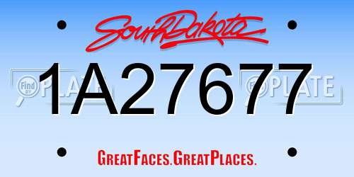 1A27677 South Dakota License Plate