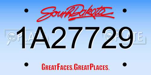 1A27729 South Dakota License Plate