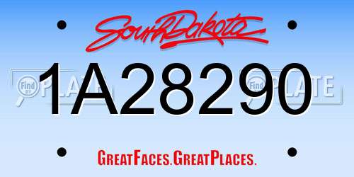 1A28290 South Dakota License Plate